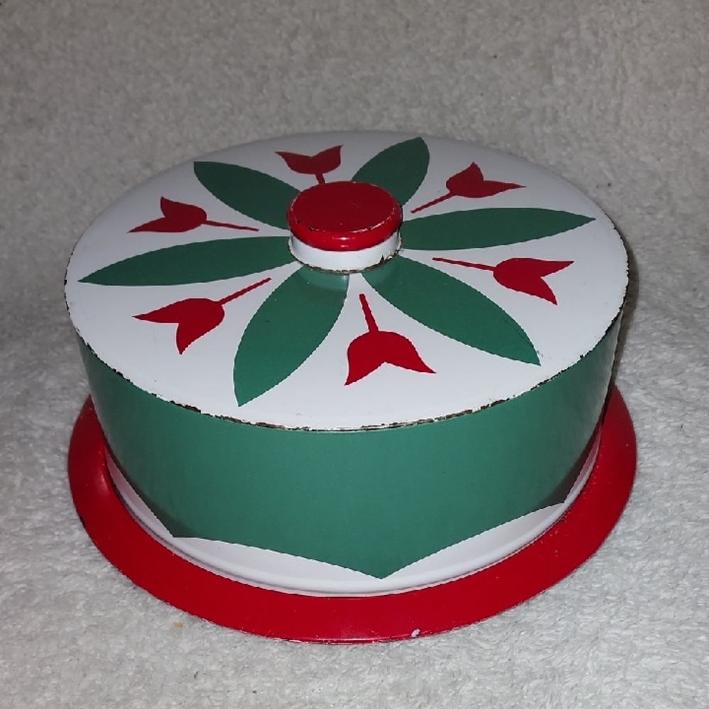 Vintage Colorful Metal Cake Tin 9 1/2"×4 1/2". Great collectible